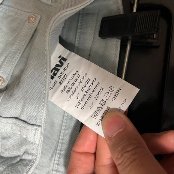 Mavi 27x27 Bodrum‎ High Rise Wide Leg Denim Jeans Pants Green Women New - Picture 15 of 16